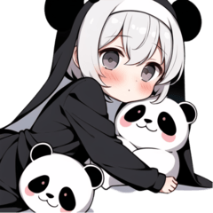 cute panda nun girl(2)