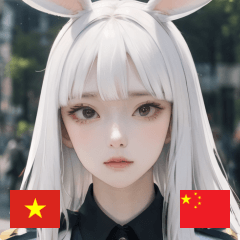 VN CN white police bunny girl