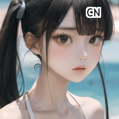 CN Pigtail bikini girl