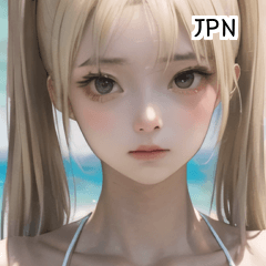 JPN blonde summer swimsuit girl