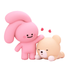 Lovely bunny Pink & Gentle bear Ven (EN)