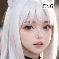 ENG 白いきれいなパンダの女の子