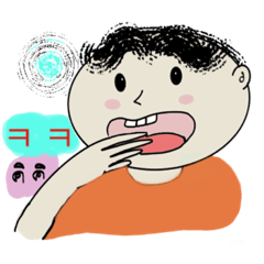 Korean Man say hi (big sticker)