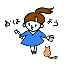 A girl of ponytail style