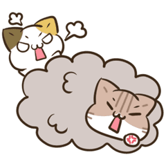 moving unmotivated calico cat Sticker17