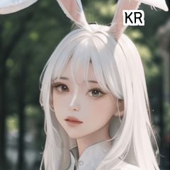 KR pretty white bunny girl