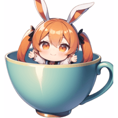 cute cup bunny girl