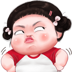 Tuinui cute girl big sticker (ENG)