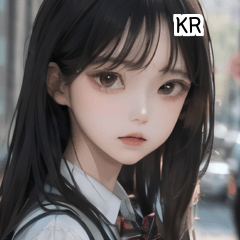 KR pretty school uniform girl