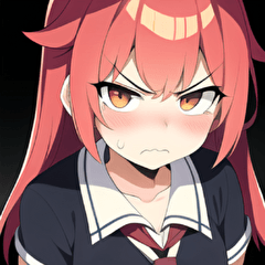 school girl with angry face