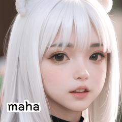 white pretty panda girl maha