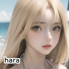 white summer bikini girl hara - Stiker LINE | LINE STORE