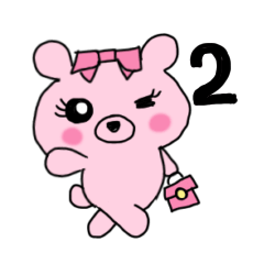 Pink cute girly bear 2