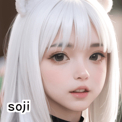 white pretty panda girl soji