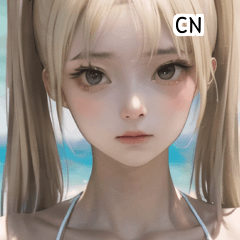 CN blonde summer swimsuit girl
