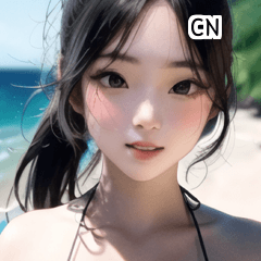 CN cute summer bikini girl
