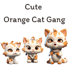 Cute Orange Cat Gang