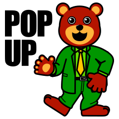 A sticker of bear costume pop up (Jp)