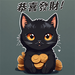 Gong Xi Fa Cai Black Cat