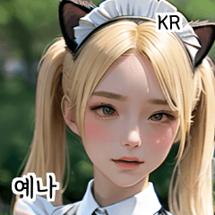 KR blonde maid cosplay girl yena