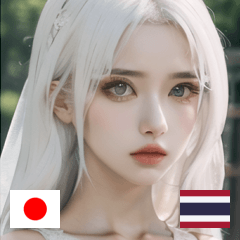 JP THAI silver haired wedding girl