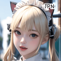 JPN pretty blonde maid girl