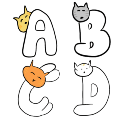 Meow A-Z sticker