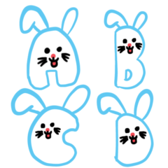 Rabbit stickers A-Z