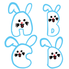 Rabbit stickers A-Z - LINE スタンプ | LINE STORE