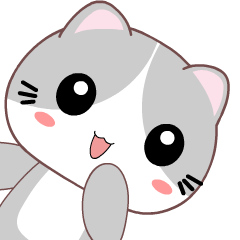 Grey Cat 6 : Animated Stickers