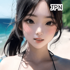 JPN cute summer bikini girl