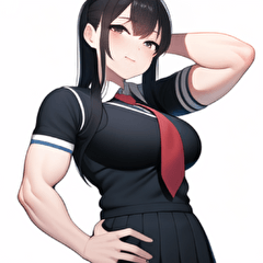 muscular school girl