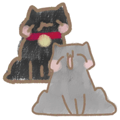 Black and Gray Cats Sticker