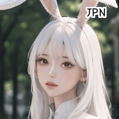 JPN かわいい白いウサギの女の子