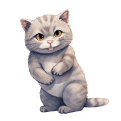 Gray Cat-daily stickers
