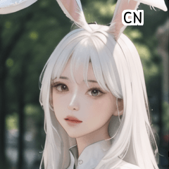 CN pretty white bunny girl