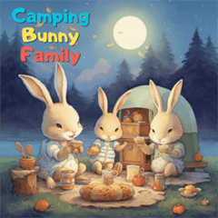 Camping Bunny Family