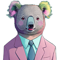 Stickers of animals wearing suits