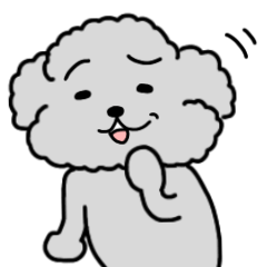 Daily life sticker of the black poodle