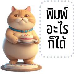 Message Stickers: Ver.Funny fat cat