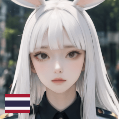 THAI 흰색 경찰 토끼 소녀