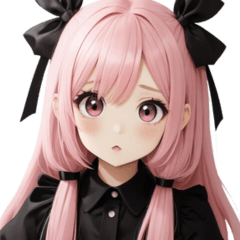 Cute anime pink haired girl