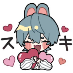 Cute bunny boy Sticker