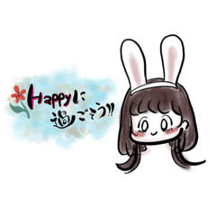 Hana-chan stickers that conveys feelings