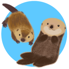 sea otter and beaver sticker