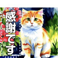 【猫】毎日使いやすい☆水彩画風