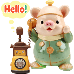 Piglet Say Hello! Big sticker – LINE stickers | LINE STORE
