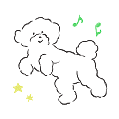 white poodle Stickers