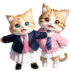 Office Lady Cats (Big Stickers)
