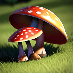 realistic poisonous mushrooms